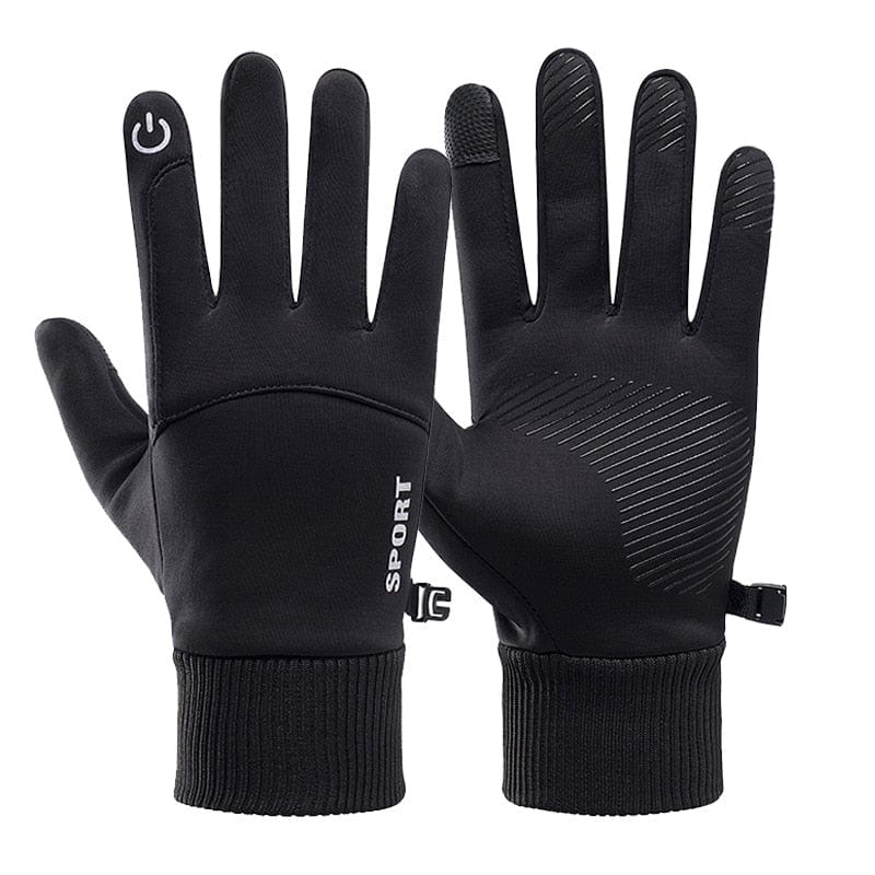 Smarta handskar | Vattentäta handskar med touch-funktion. Material av polyester och nylon med svart färg | Wheely Shop
