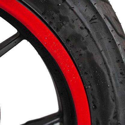 Reflektiv säkerhetsdekal hjul | Förbättra synlighet & stil i trafiken. Material av PVC i röd färg | Wheely Shop