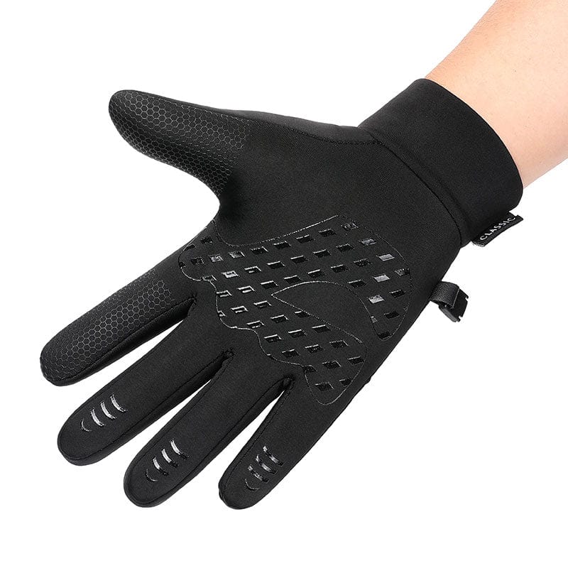 Smarta handskar | Vattentäta handskar med touch-funktion. Material av polyester och nylon med svart färg | Wheely Shop