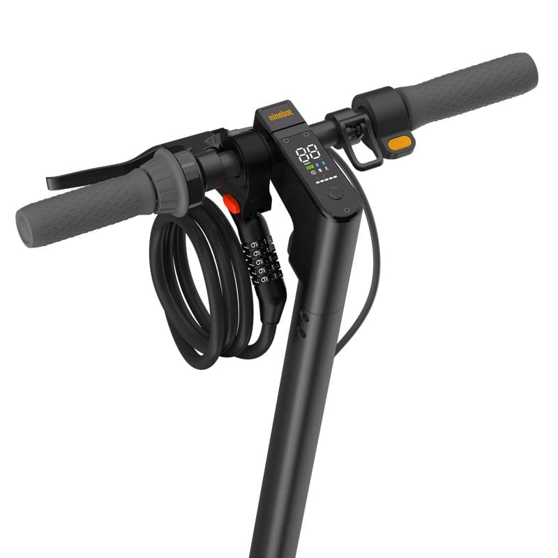 Smart kombinationslås | Stark lås för elscooter. Material av ABS/Metall/PVC i svart färg med en längd på 1200mm | Wheely Shop