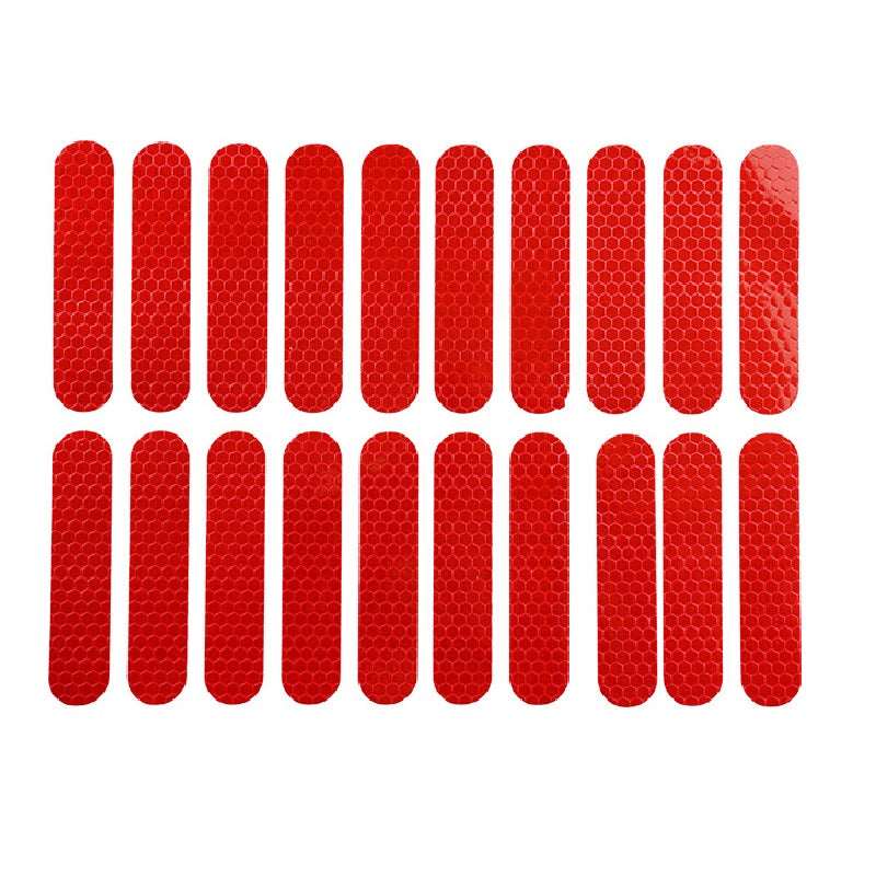 Reflektiv säkerhetsdekal body | Reflexdekaler för säker kvällskörning. Material av PVC i röd färg, 20st | Wheely Shop