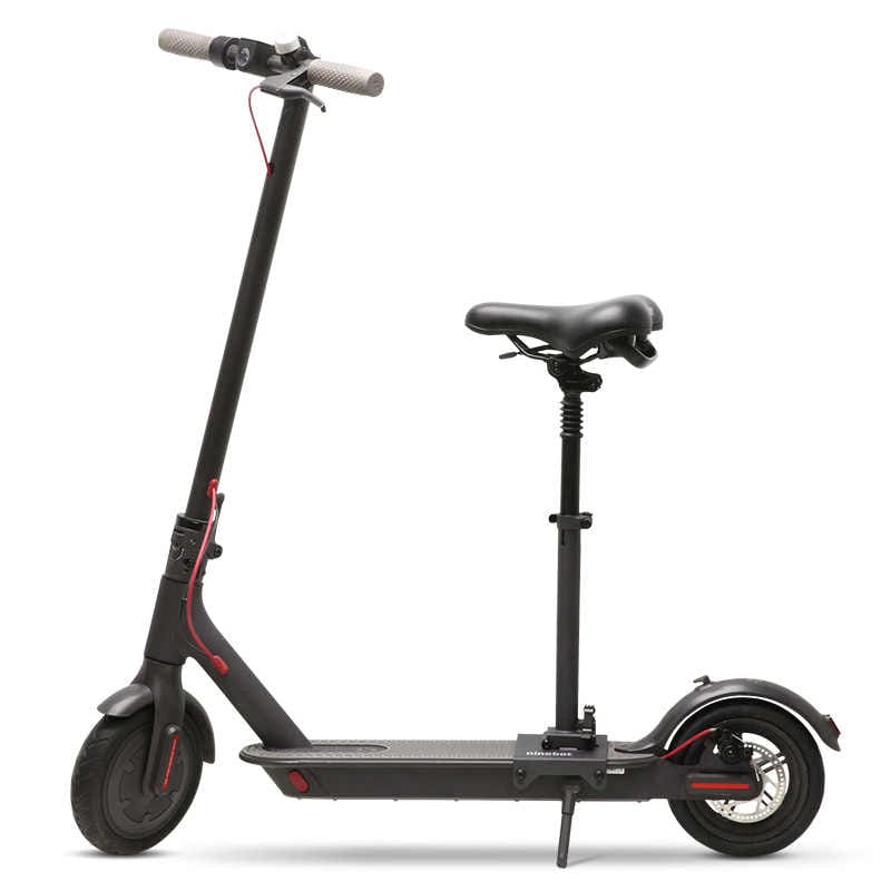 Smart sadel | Elsparkcykel sadel med sitthöjd på 460-630mm. Material av aluminium + läder med svart färg | Wheely Shop